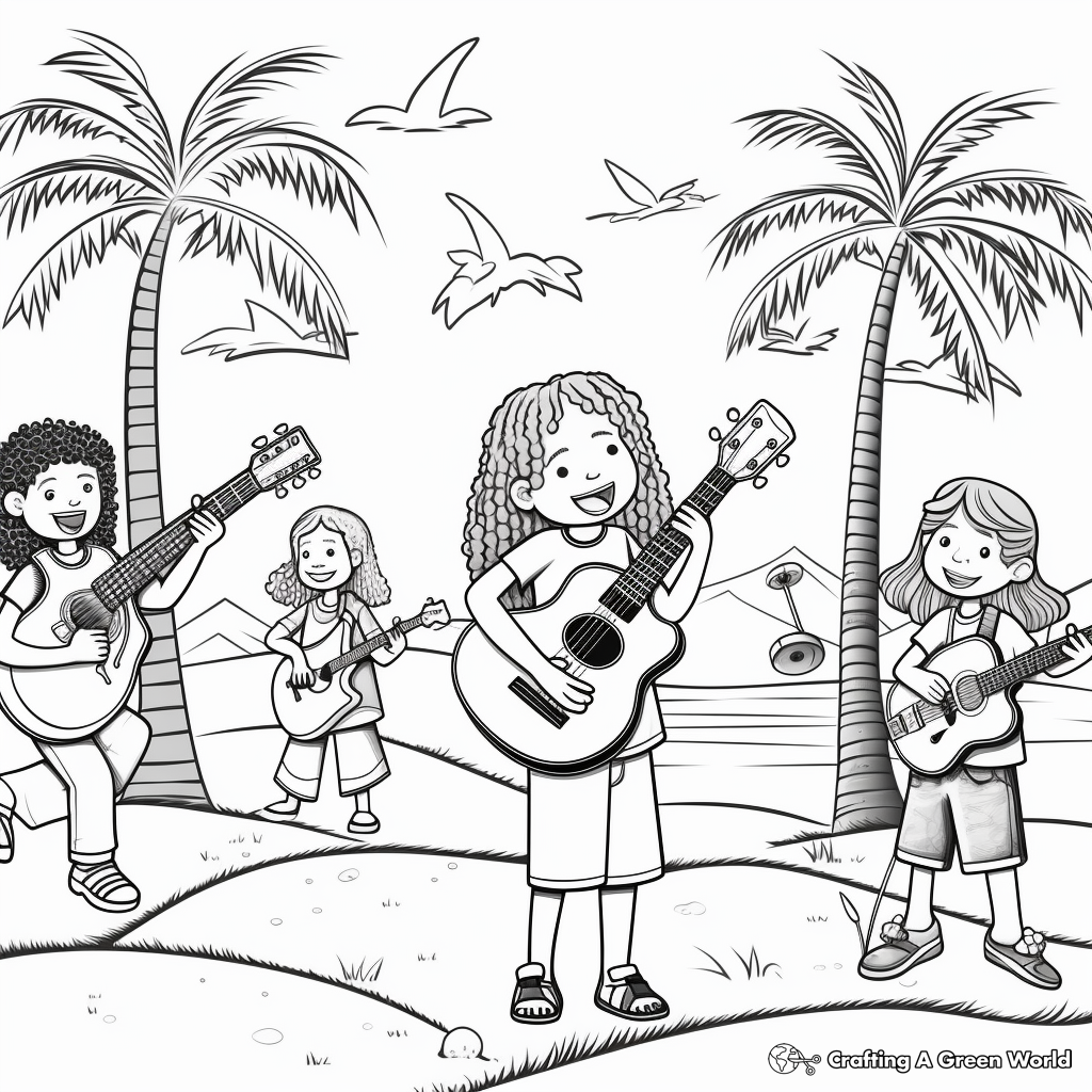 Reggae Beach Party Coloring Pages 4