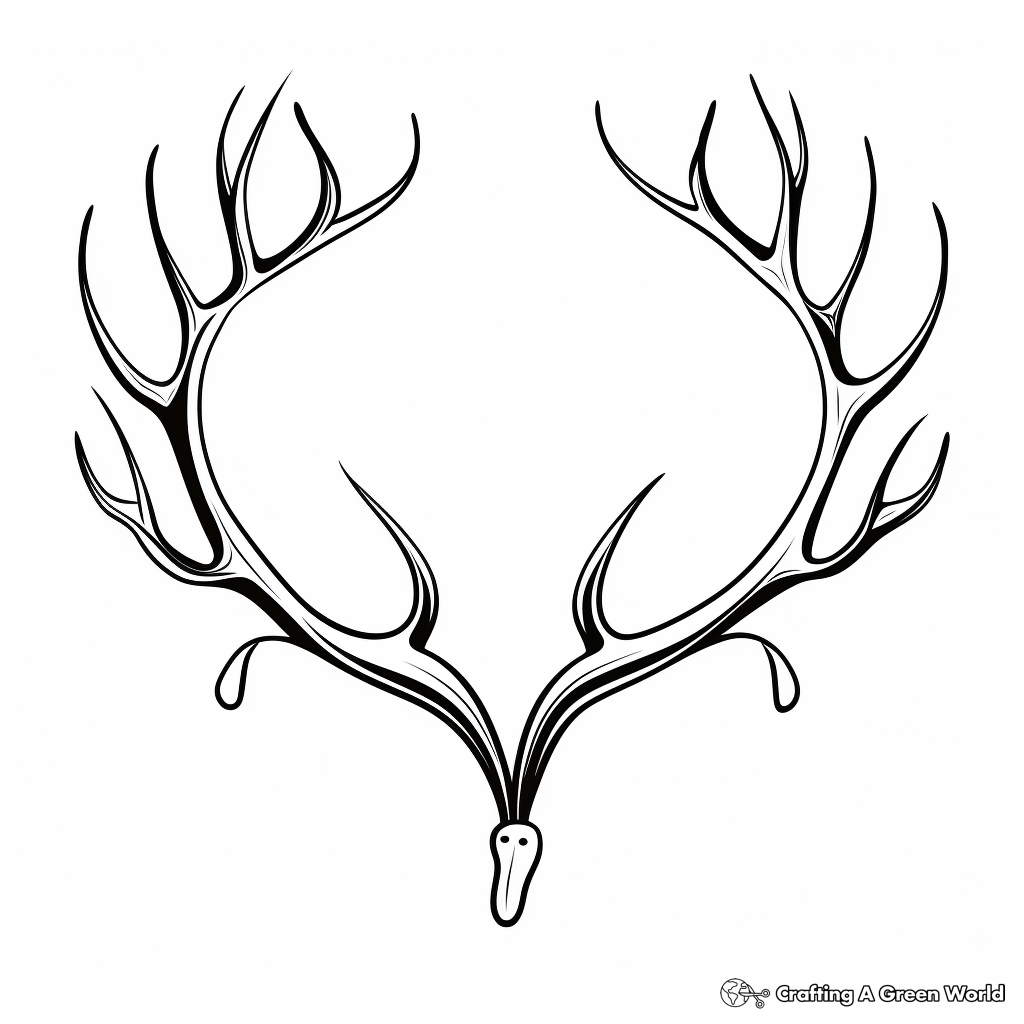 Reindeer Antler Christmas Coloring Pages 1