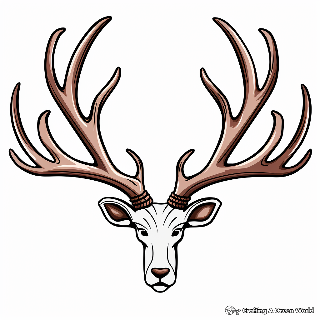 Reindeer Antler Christmas Coloring Pages 2