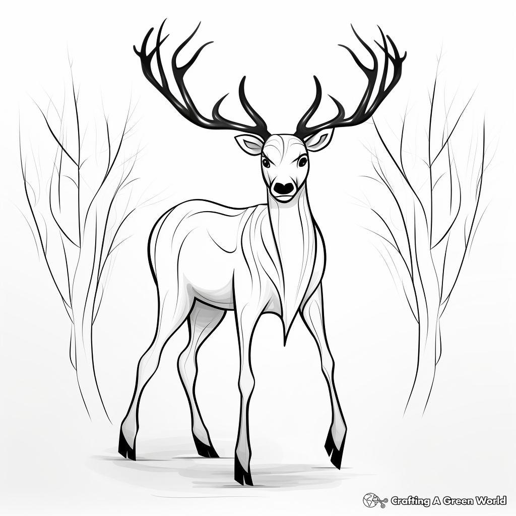 Reindeer Antler Christmas Coloring Pages 3