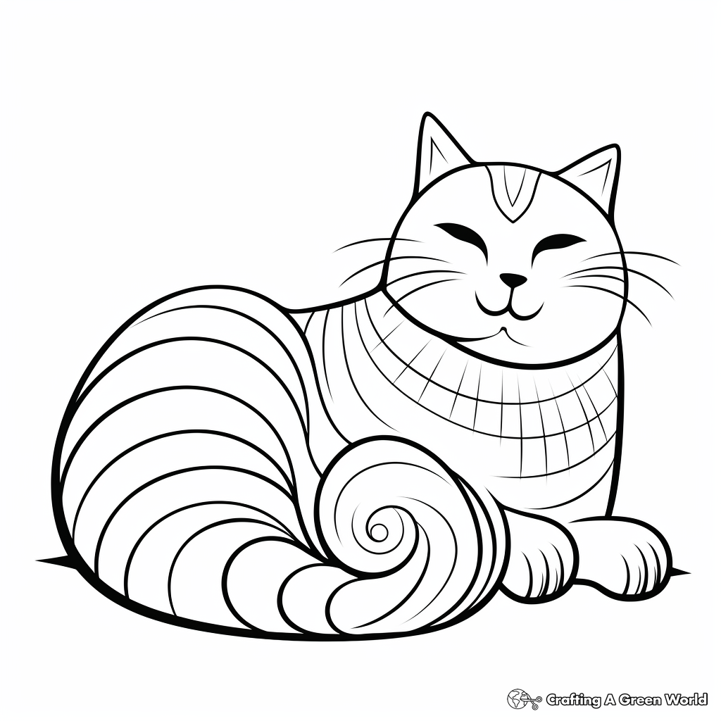 Relaxing Cat Coloring Pages for Adults 1