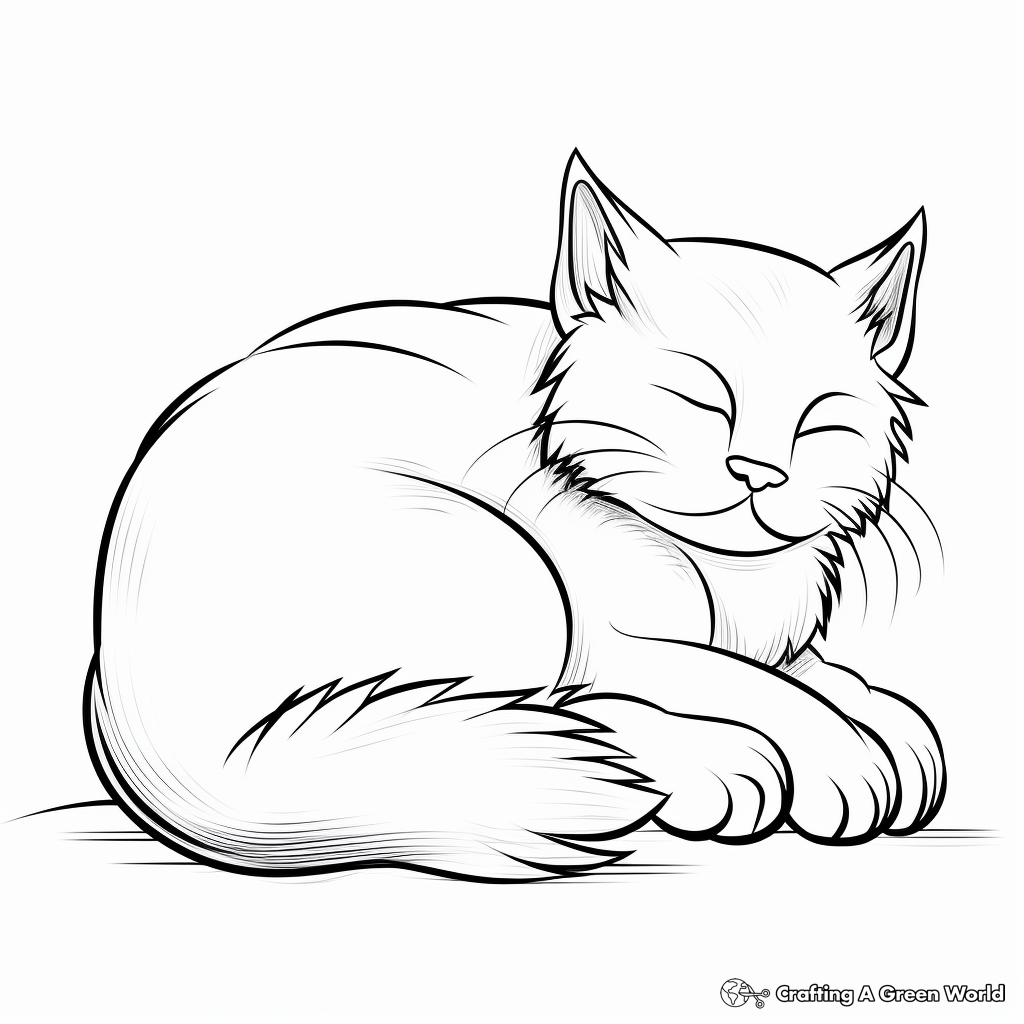 Relaxing Cat Coloring Pages for Adults 3