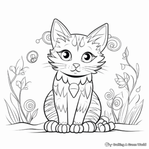 Relaxing Cat Coloring Pages for Adults 4