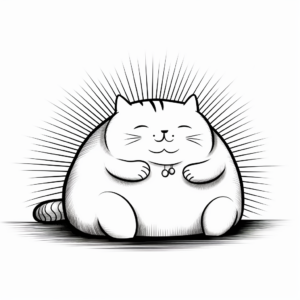 Relaxing Fat Cat in the Sun Coloring Pages 2