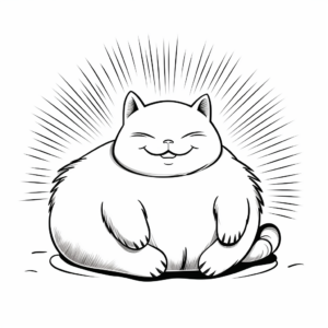Relaxing Fat Cat in the Sun Coloring Pages 3