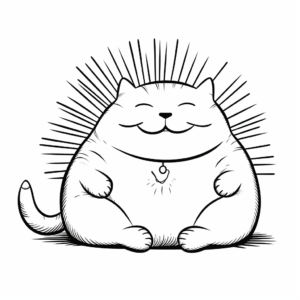 Relaxing Fat Cat in the Sun Coloring Pages 4