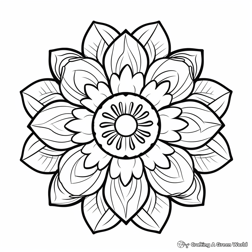 Relaxing Flower Mandala Coloring Pages 2