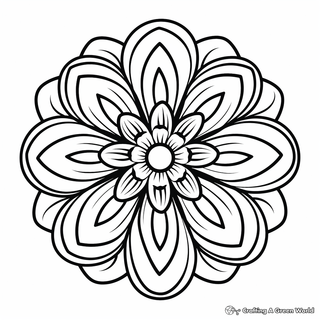 Relaxing Flower Mandala Coloring Pages 4