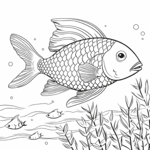 Relaxing Golden Shiner Sunfish Coloring Pages 1