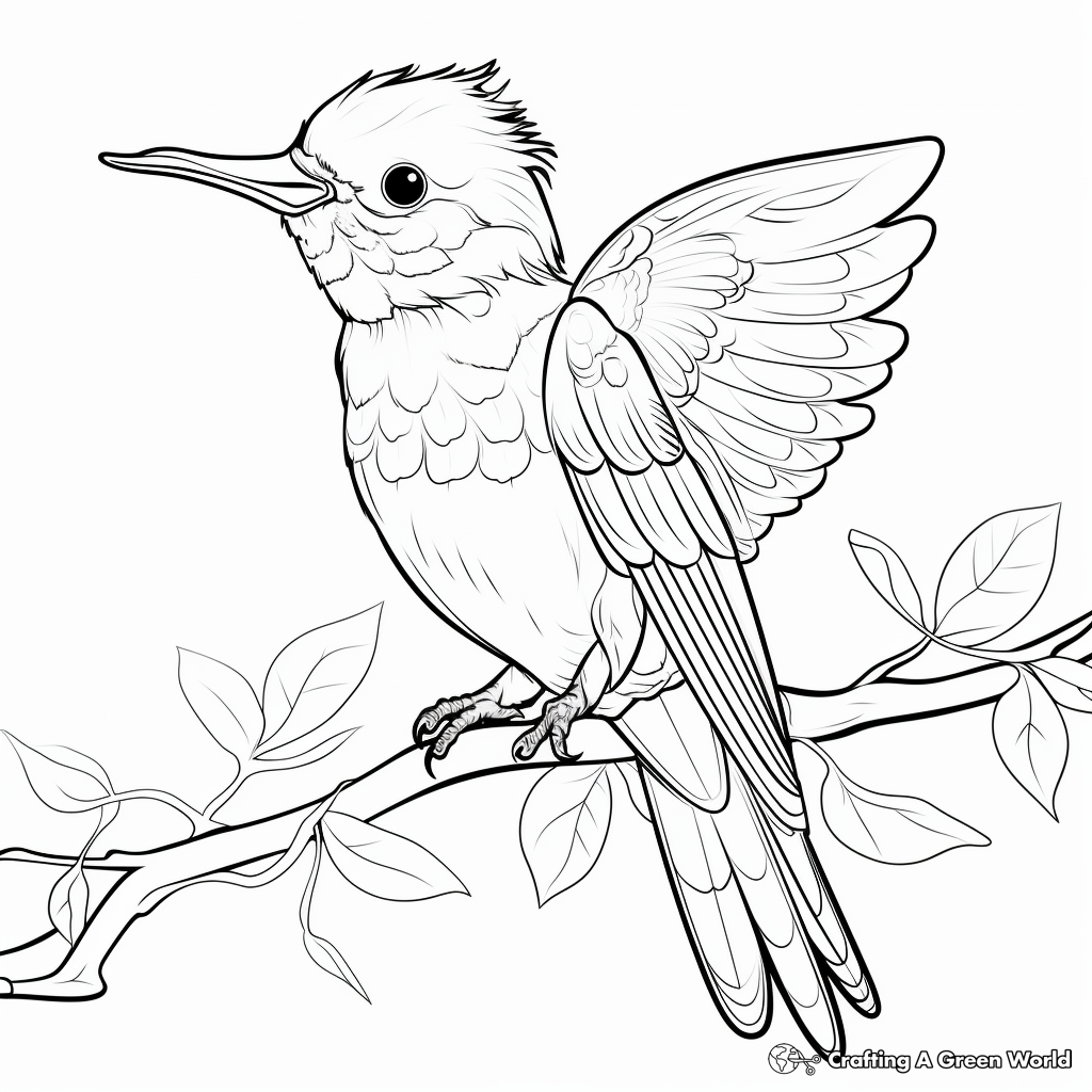 Relaxing Hummingbird Coloring Pages for Stress Relief 4
