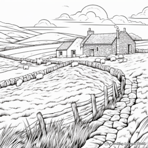 Relaxing Irish Landscape Coloring Pages for Adults 4