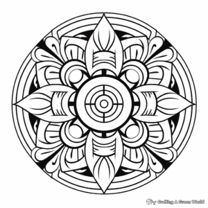 Relaxing Mandala Geometric Coloring Pages 1