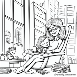 Relaxing Office Scene Coloring Pages 2
