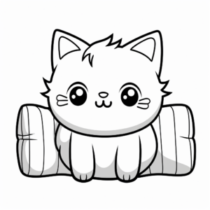 Relaxing Pillow Cat Coloring Pages 2