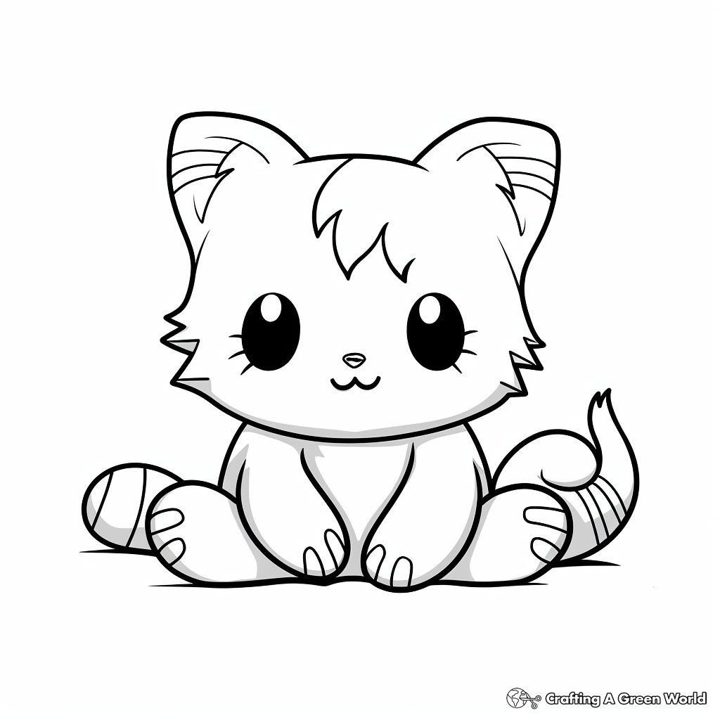 Relaxing Pillow Cat Coloring Pages 3
