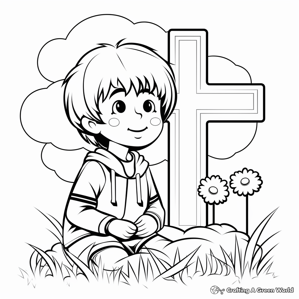 Remembrance Memorial Cross Colorings Pages 2