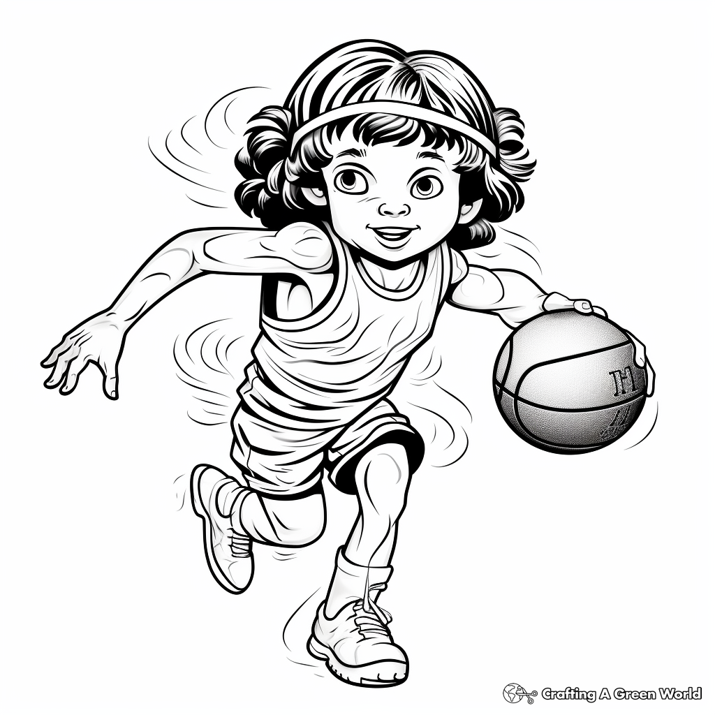 Retro Style Basketball Coloring Pages for Adults 2