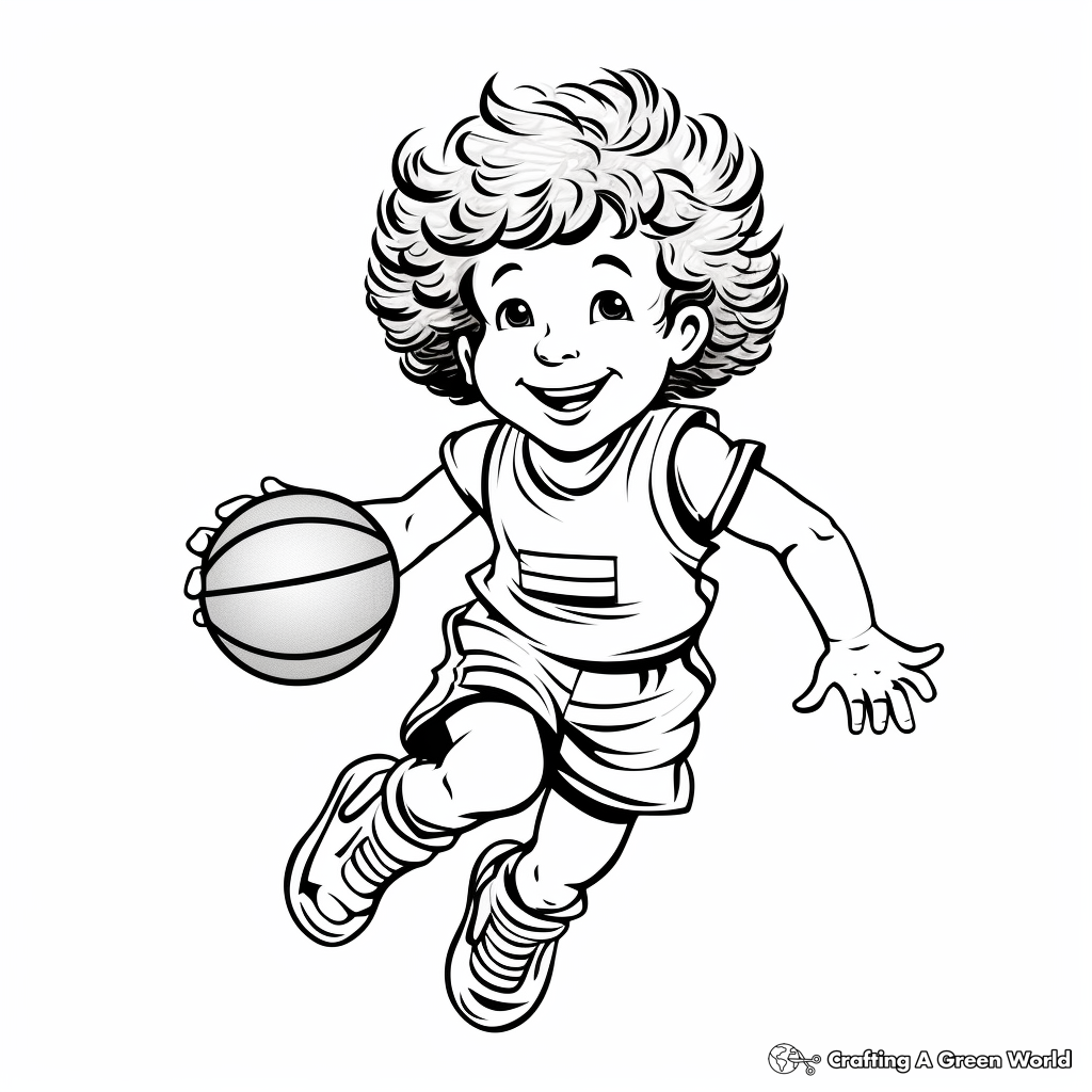 Retro Style Basketball Coloring Pages for Adults 4