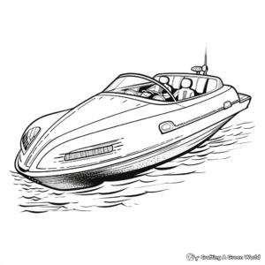 Retro Style Speed Boat Coloring Sheets 2