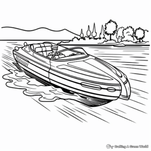 Retro Style Speed Boat Coloring Sheets 4