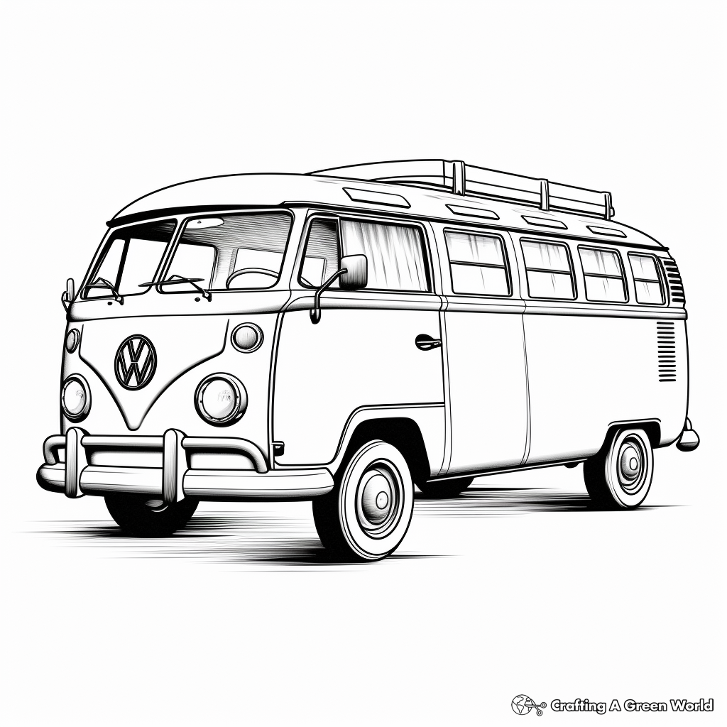 Retro Volkswagen Bus Coloring Pages 1