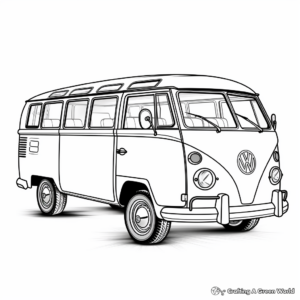 Retro Volkswagen Bus Coloring Pages 2