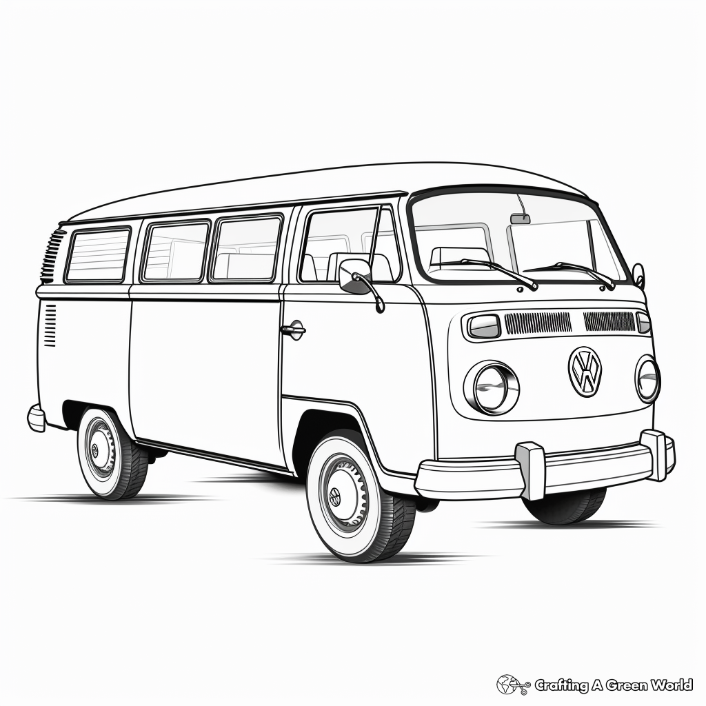 Retro Volkswagen Bus Coloring Pages 3