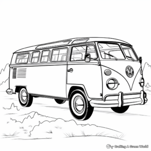 Retro Volkswagen Bus Coloring Pages 4