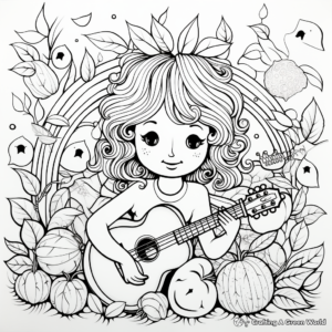 Rhythmic 'Gentleness' Fruit of the Spirit Coloring Pages 1
