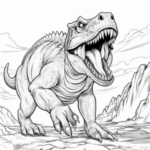 Roaring Carnotaurus Dinosaur Coloring Pages 1