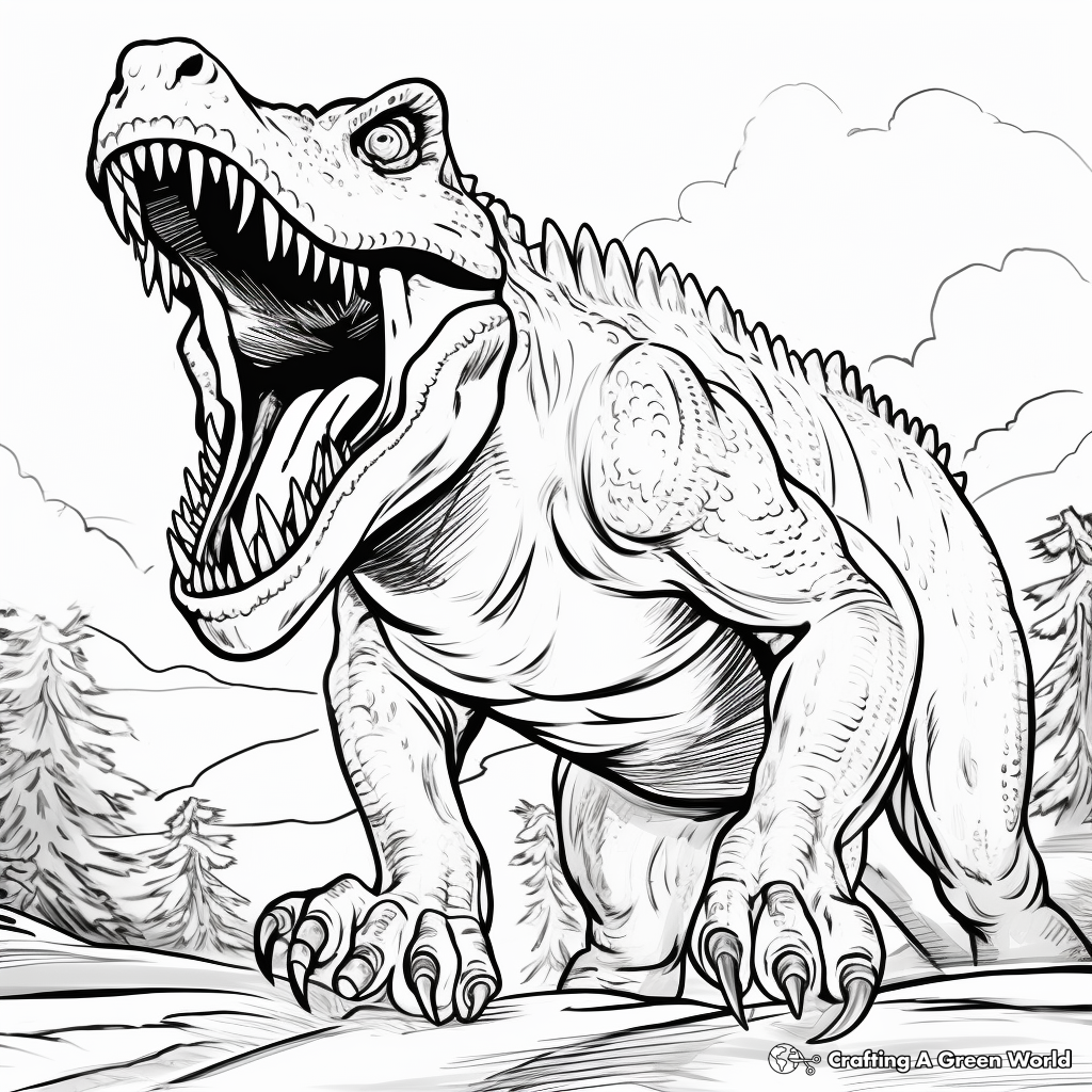 Roaring Carnotaurus Dinosaur Coloring Pages 2