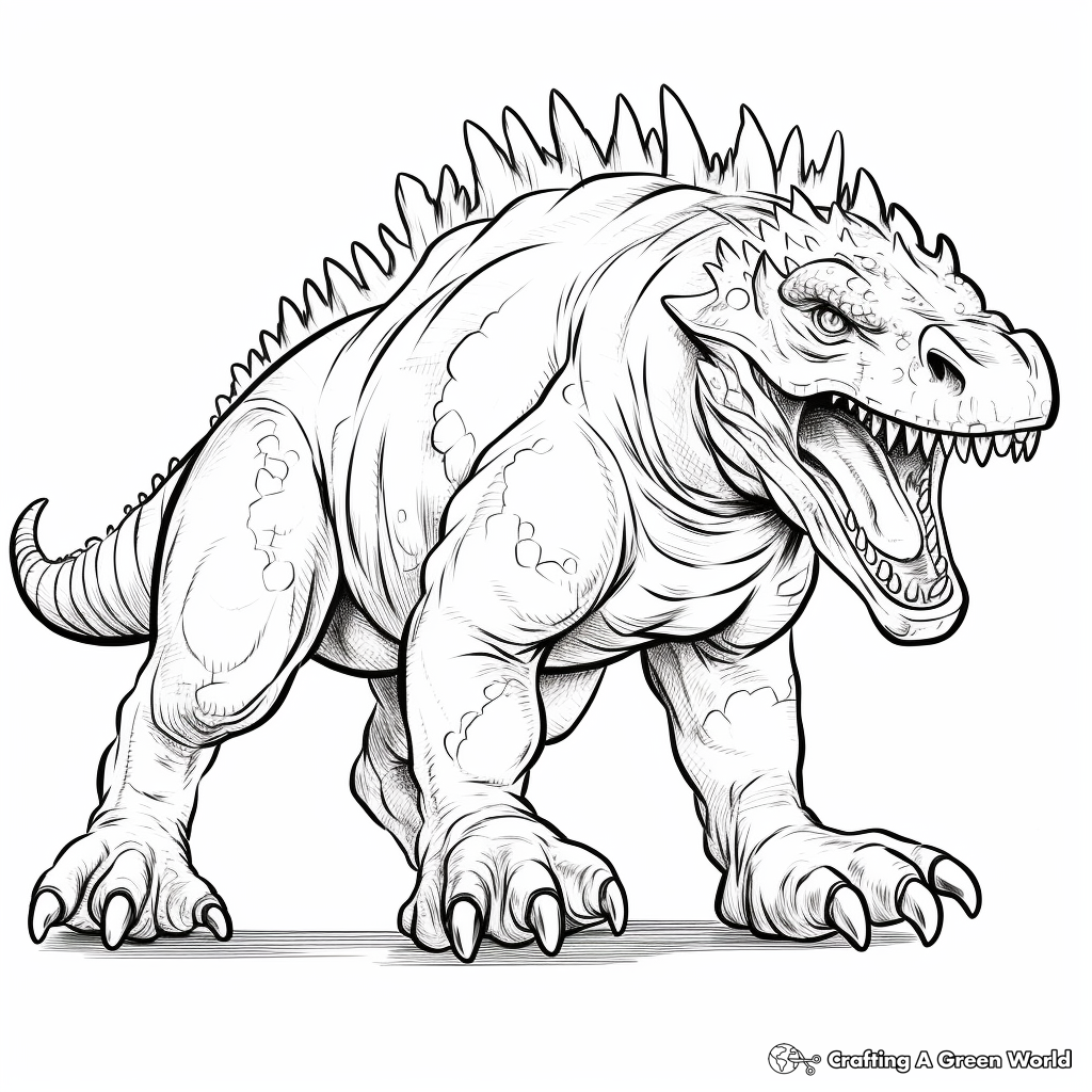 Roaring Carnotaurus Dinosaur Coloring Pages 3