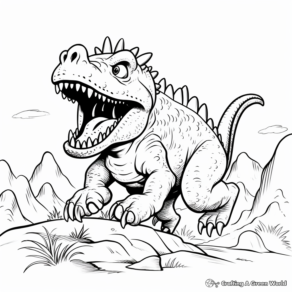 Roaring Carnotaurus Dinosaur Coloring Pages 4