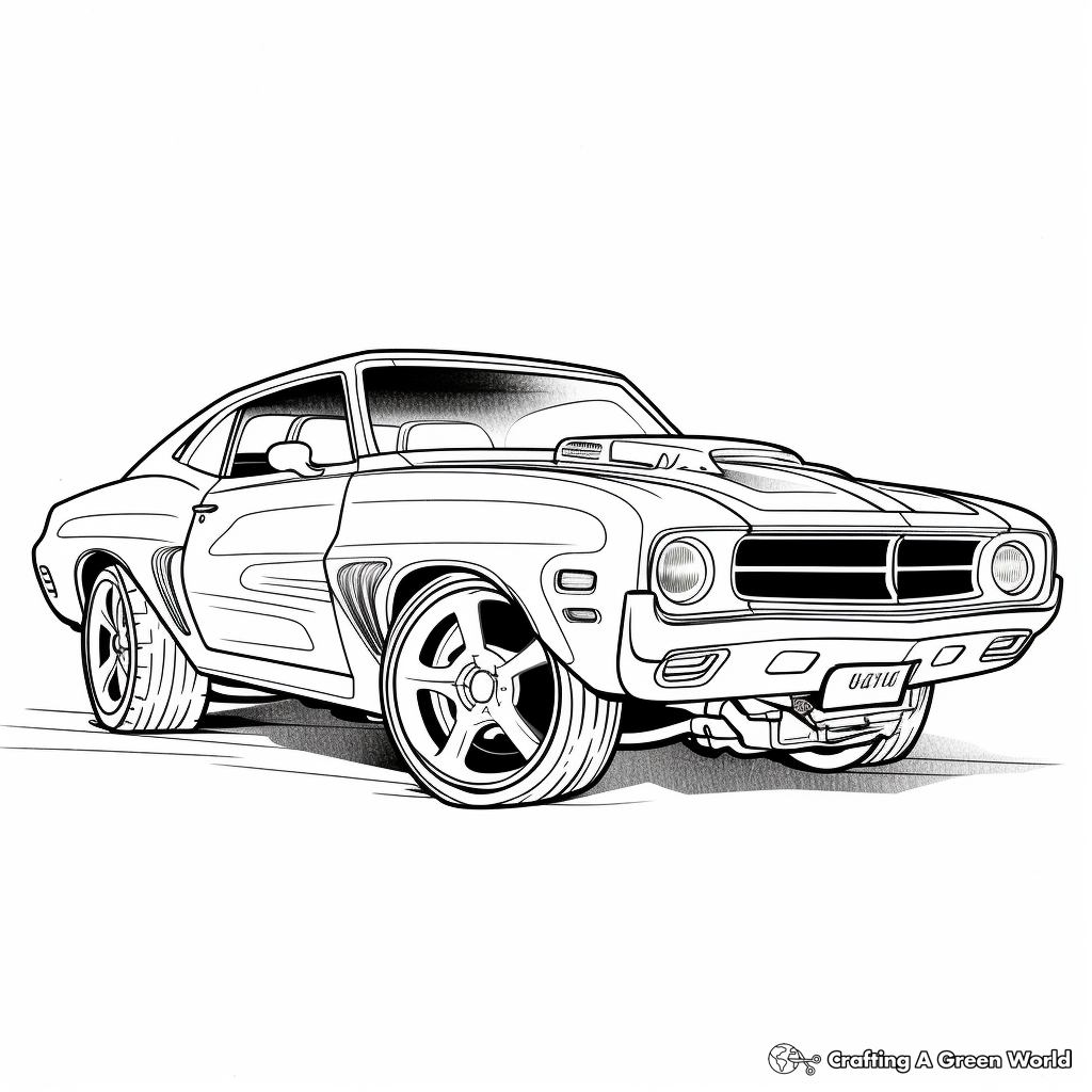 Roaring Muscle Car Coloring Pages 1