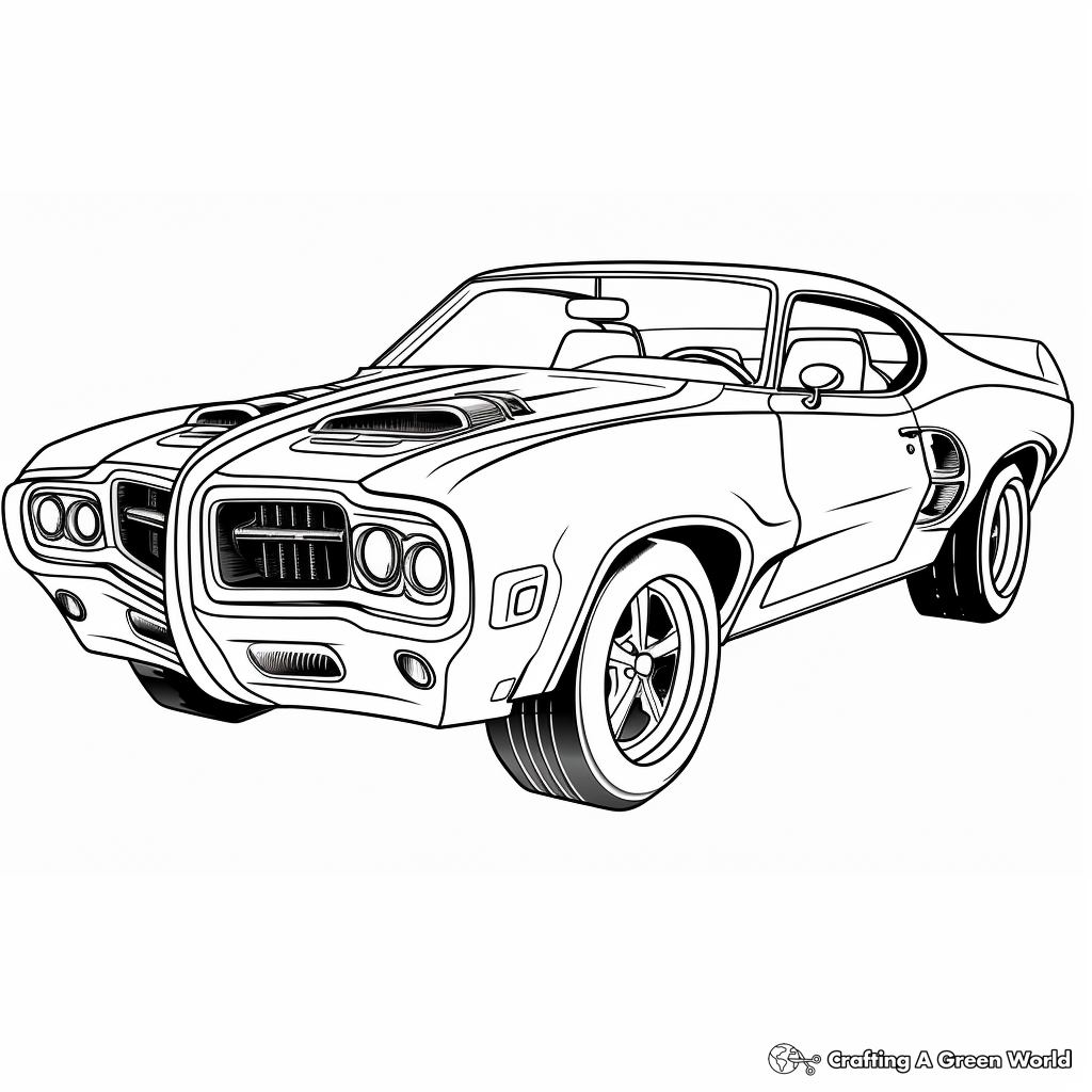 Roaring Muscle Car Coloring Pages 2