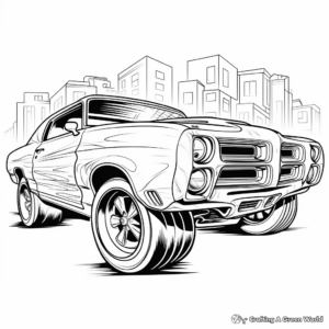 Roaring Muscle Car Coloring Pages 4