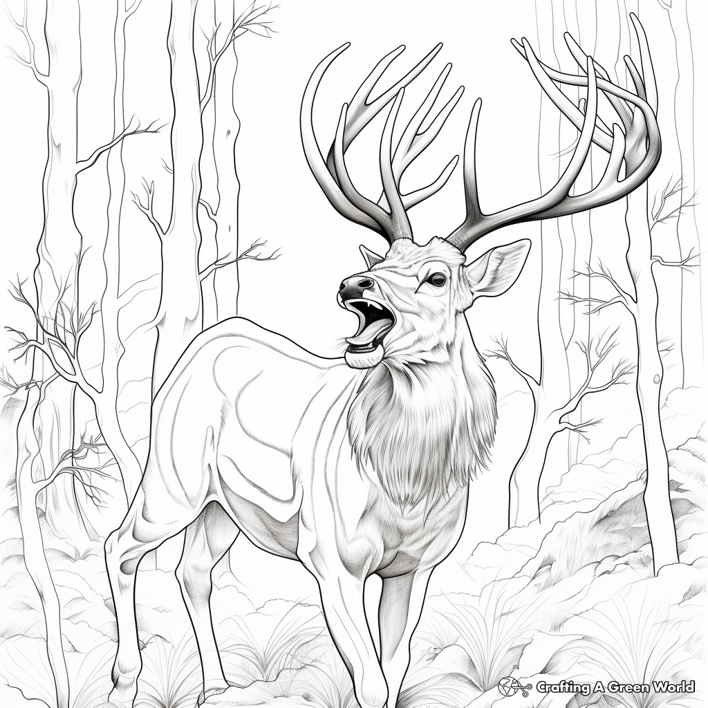 Roaring Red Stag Coloring Pages 2