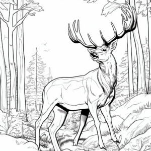 Roaring Red Stag Coloring Pages 3