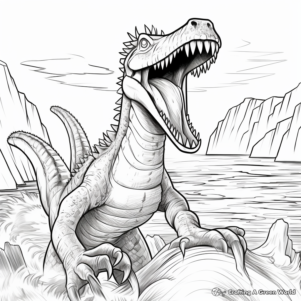Roaring Suchomimus Coloring Pages for Kids 2