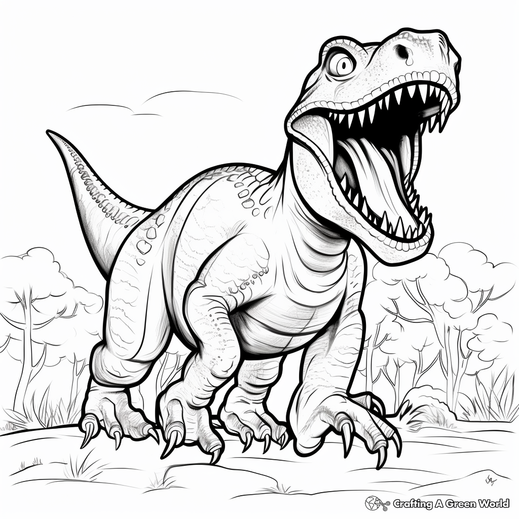 Roaring Tyrannosaurus Rex Coloring Pages 1