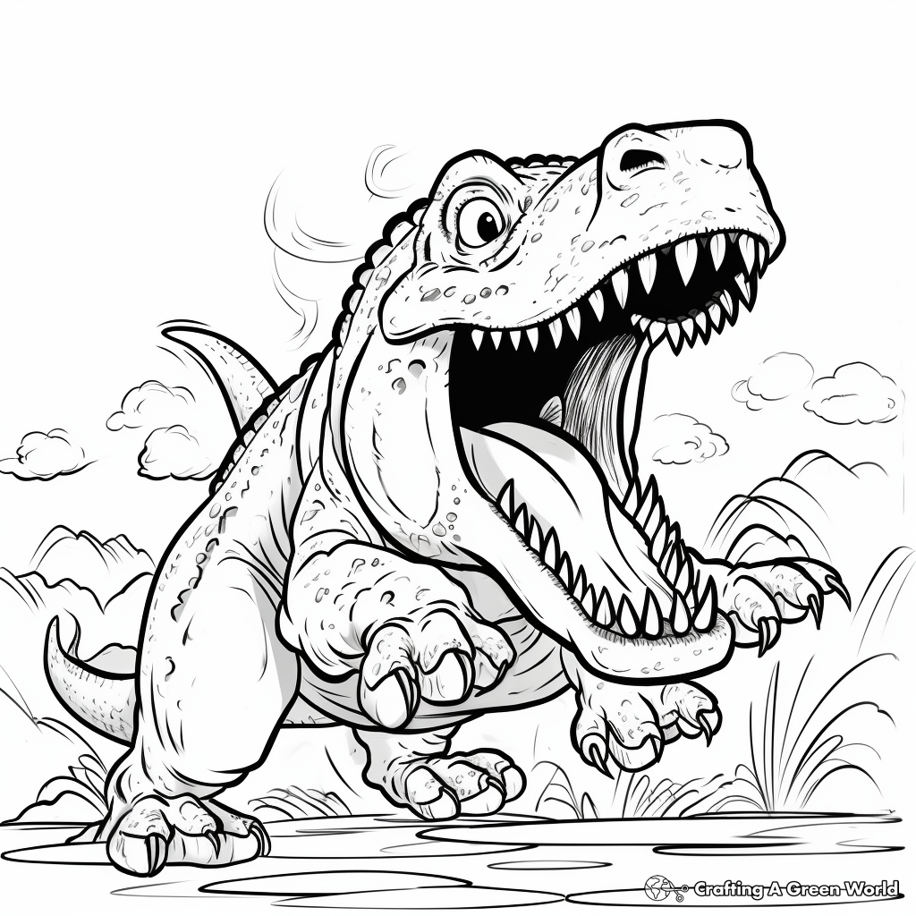 Roaring Tyrannosaurus Rex Coloring Pages 2