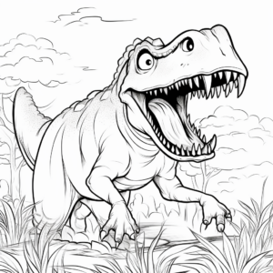 Roaring Tyrannosaurus Rex Coloring Pages 3