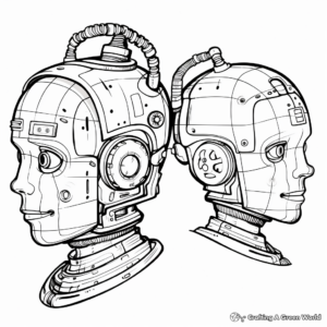 Robot Heads Coloring Pages for the Future Engineers 1
