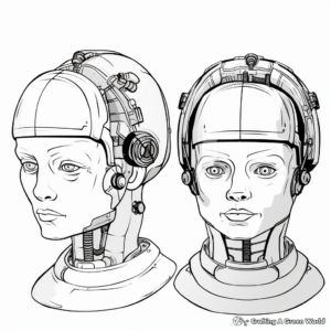 Robot Heads Coloring Pages for the Future Engineers 2