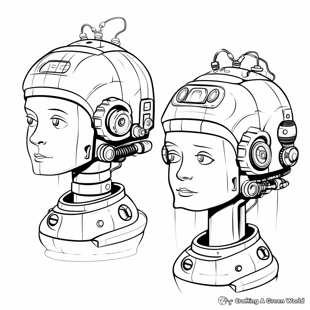 Robot Heads Coloring Pages for the Future Engineers 3