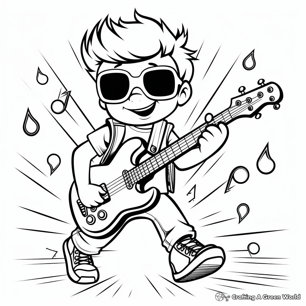 Rock and Roll Coloring Pages for Adults 2