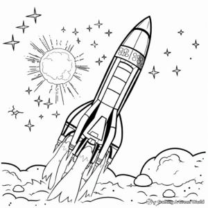Rocket Launch Coloring Pages For Children 2