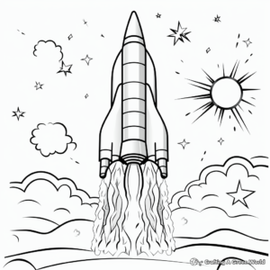 Rocket Launch Coloring Pages For Children 3