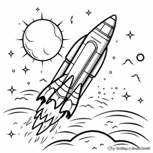 Rocket Launch Coloring Pages For Children 4