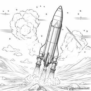 Rocket Launch Detailed Adult Coloring Pages 2